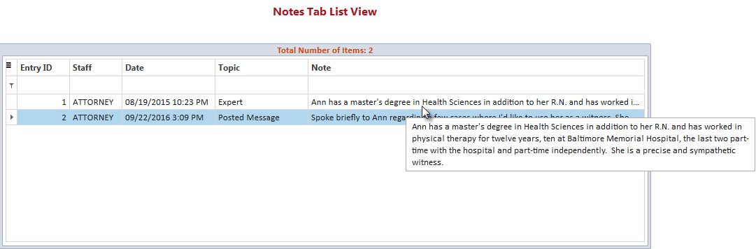 Accessing Provider Notes